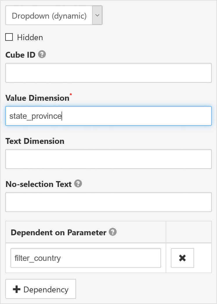 Dropdown setup for state_province filter